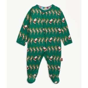Magnetic Me Green Santa & Reindeer Print One-Piece